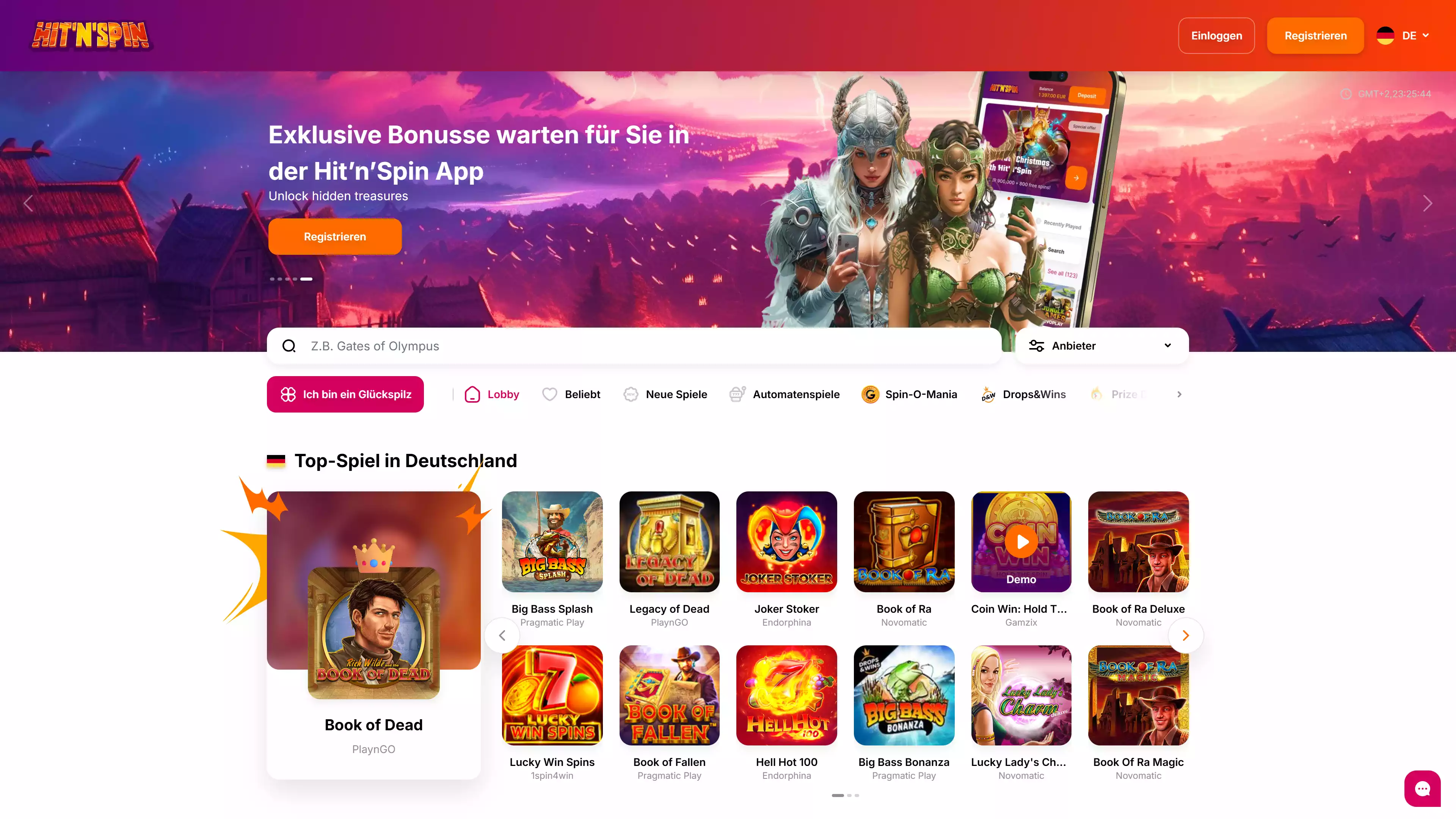 HitNSpin Casino Spieleauswahl