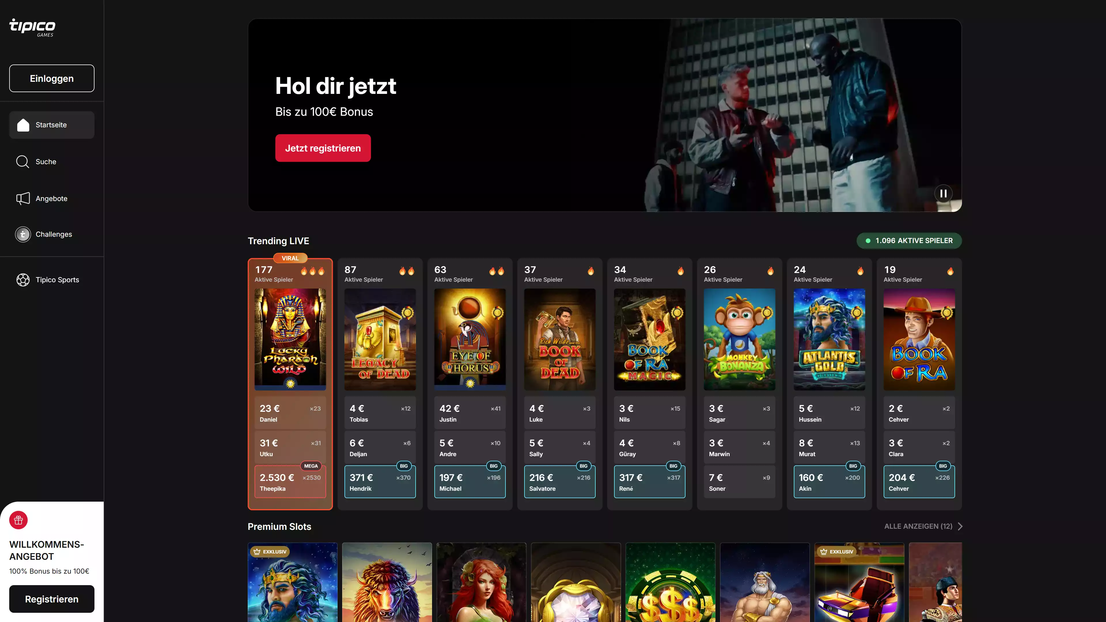 Tipico Casino Deutschland Interface